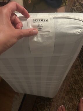 Two Beckham Hotel Collection memory foam block pillows